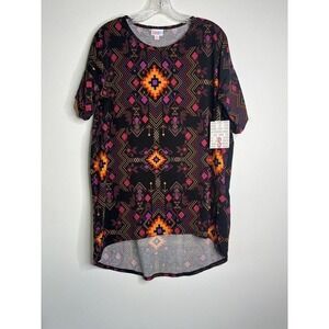 LuLaRoe IRMA Tunic Top Shirt Womens Small Over sized Short Sleeves Hi/Low Hem